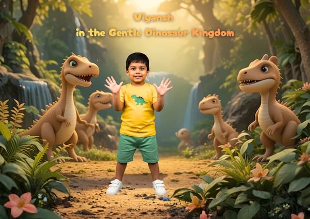 Viyansh in the Gentle Dinosaur Kingdom